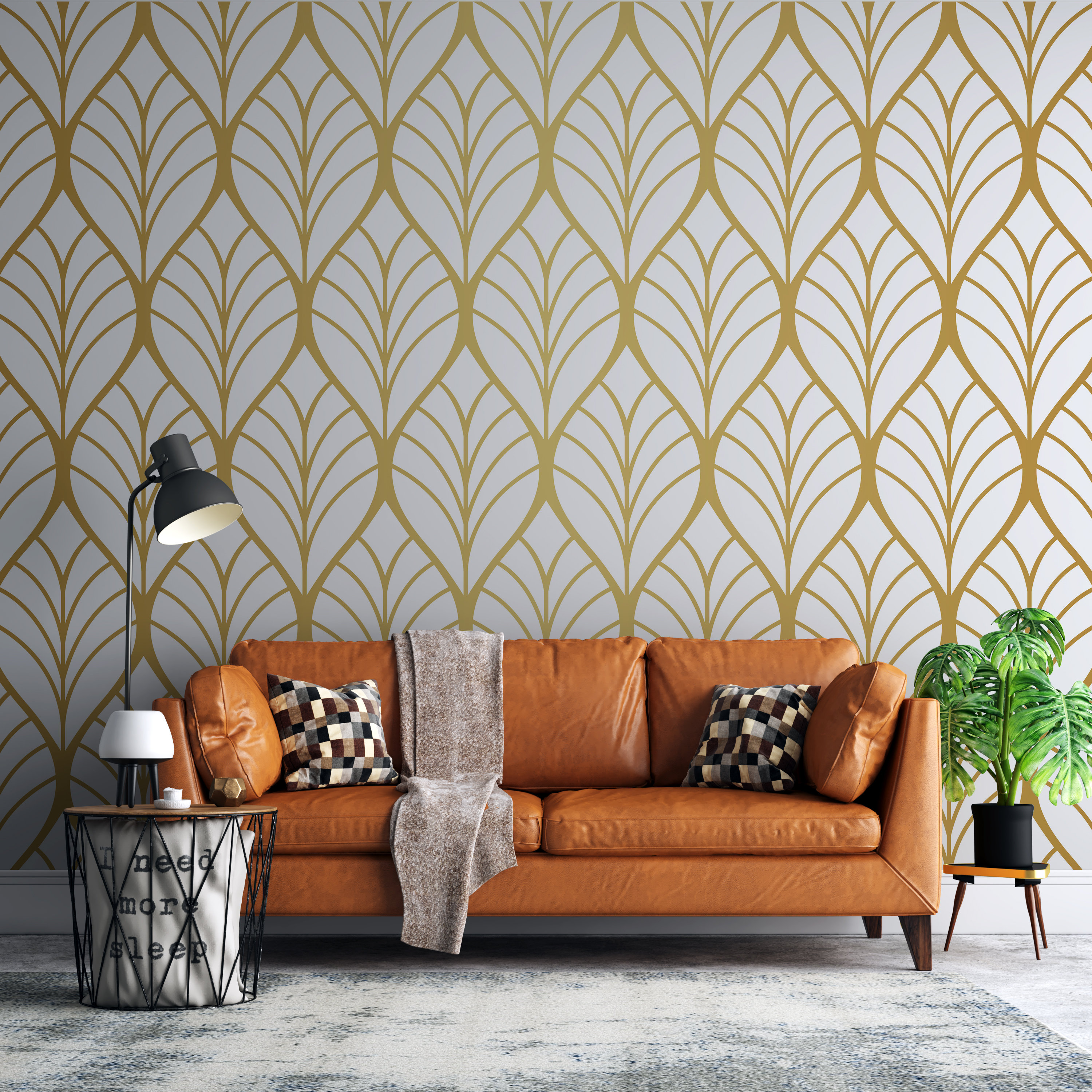 Gold Wallpaper For Living Room