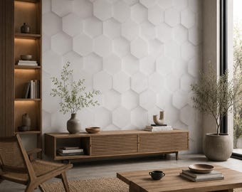 3D Panel Geometric Wallpaper, Removable Wall Mural, Peel and Stick Wall Art