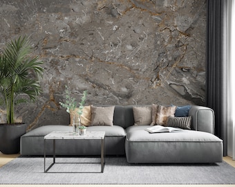 Marble Textured Wallpaper, Abstract Wall Art, Living Room Peel and Stick Wall Mural