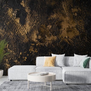 Brown Concrete Wallpaper Living Room Wallpaper Textured - Etsy