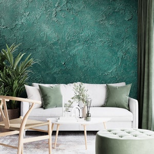 Green Background Concrete Wallpaper, Living Room Wallpaper, Self Adhesive Peel and Stick Wall Murals