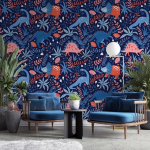 Patrón de fondo de pantalla azul oscuro, fondo de pantalla de tela, pelar y pegar, fondo de pantalla extraíble, mural de pared de la sala de estar