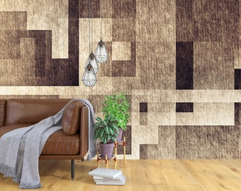 Geometrischer Fächer Art Deco Tapete: Modernes Wandbild zum Schälen und Aufkleben