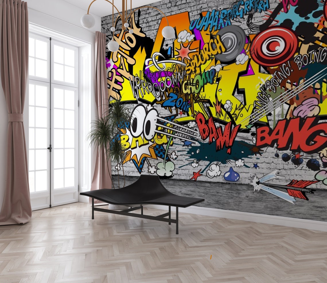 Graffiti Wallpaper Background Wallpaper Colorful Wallpaper Etsy