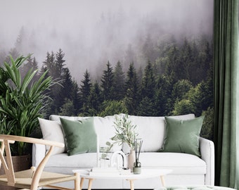 Foggy Forest Wallpaper: Peel and Stick Nature Wall Mural