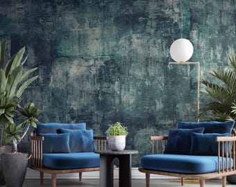 Blue Concrete Marble Texture Wallpaper: Peel and Stick Wall Mural