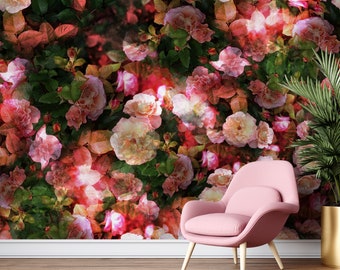 Colorful Floral Wallpaper, Removable Wall Mural, Self Adhesive Peel and Stick Wall Art