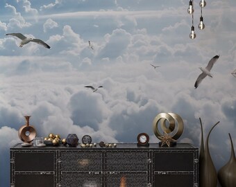 Starry Sky Clouds Wallpaper Mural: Removable Peel and Stick
