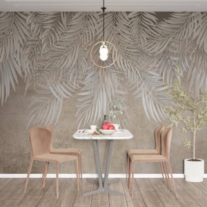 Tropical Peel and Stick Wallpaper, Removable Wall Mural Floral, Modern Wall Art
