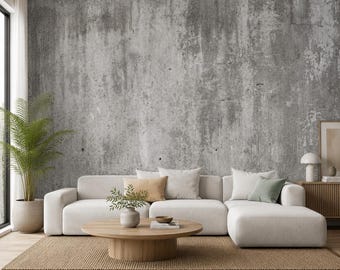 Grey Concrete Wallpaper, Modern Industrial Wall Decor