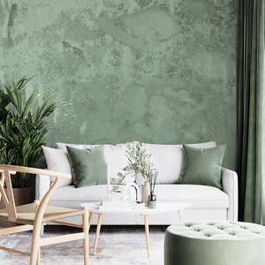 Green Concrete Wallpaper, Living Room Wallpaper, Background Wallpaper Self Adhesive Peel and Stick Wall Murals