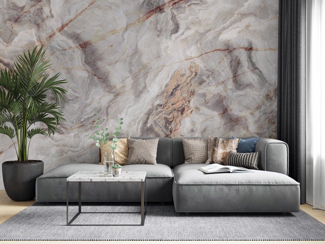 Modern Marble Texture Wallpaper, Removable Wall Mural, Peel and Stick ...