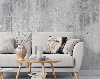 Grey Concrete Wallpaper, Modern Industrial Wall Decor