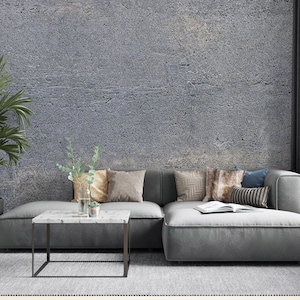Grey Concrete Wallpaper - Concrete Texture - Temporary Wallpaper - Fabric Wallpaper - Peel and Stick