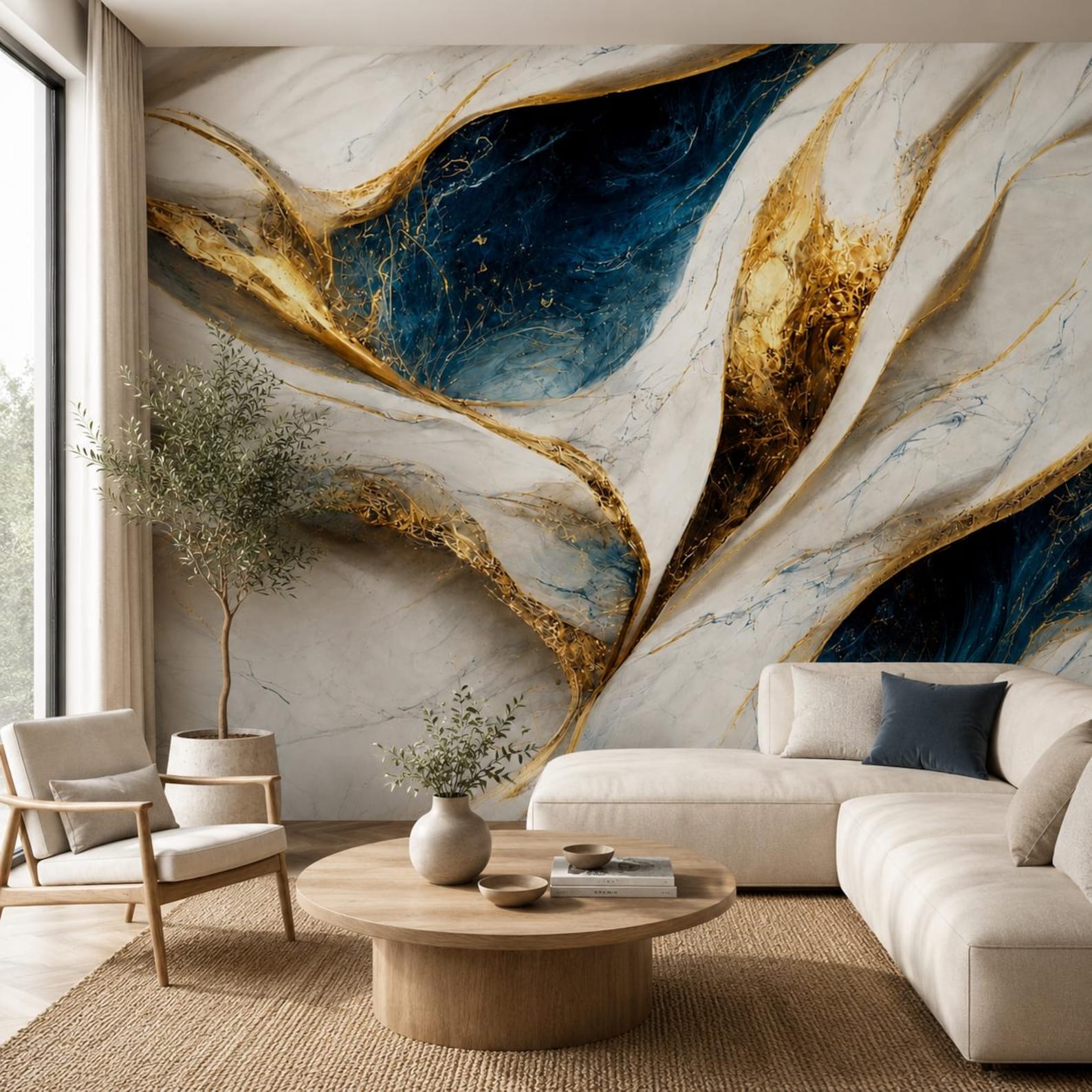 3D Marble Wallpaper, Living Room Wallpaper, Self Adhesive Peel and ...