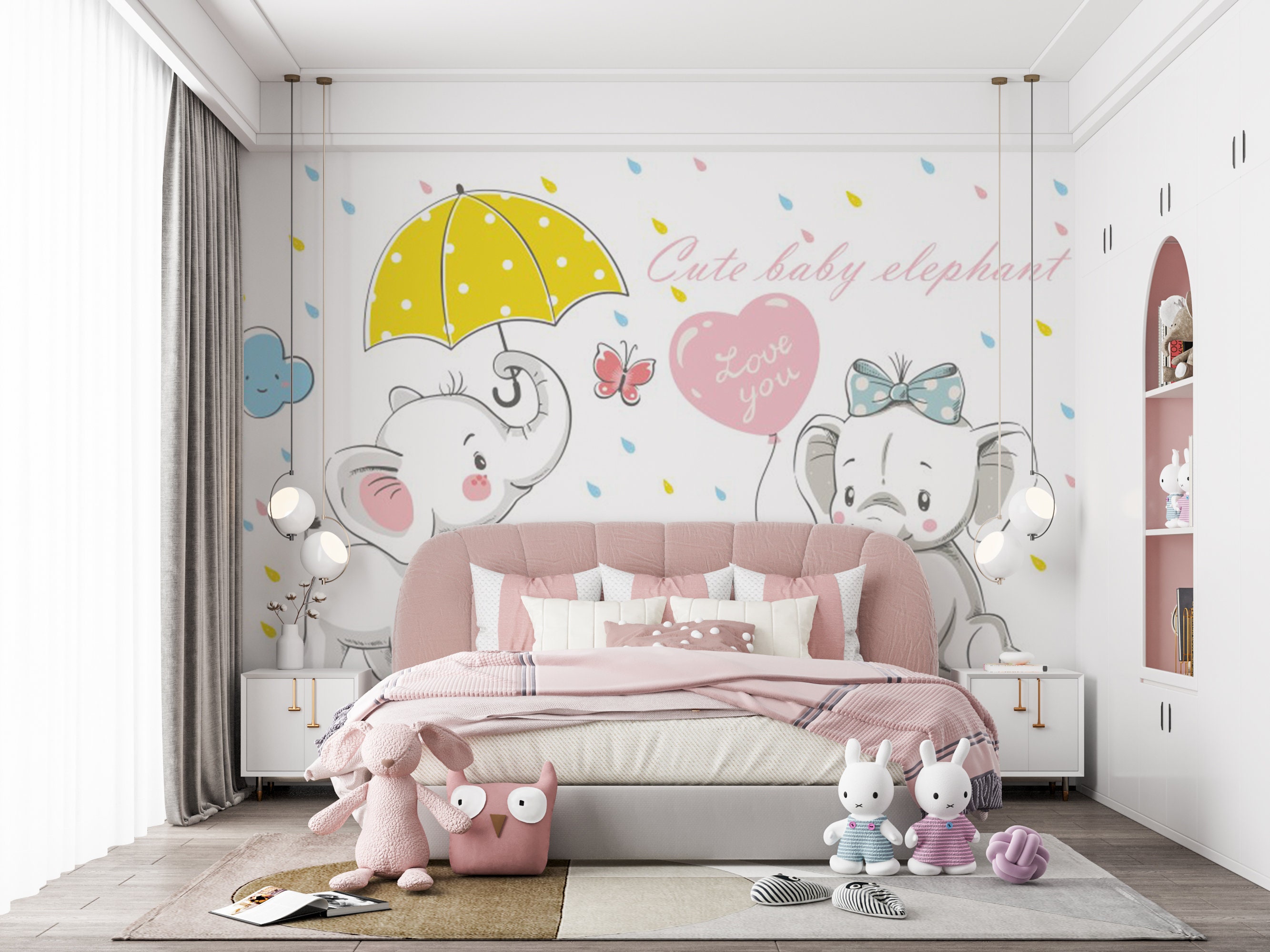 Kids Room Elephant Wallpaper Nursery Wallpaper Kid - Etsy