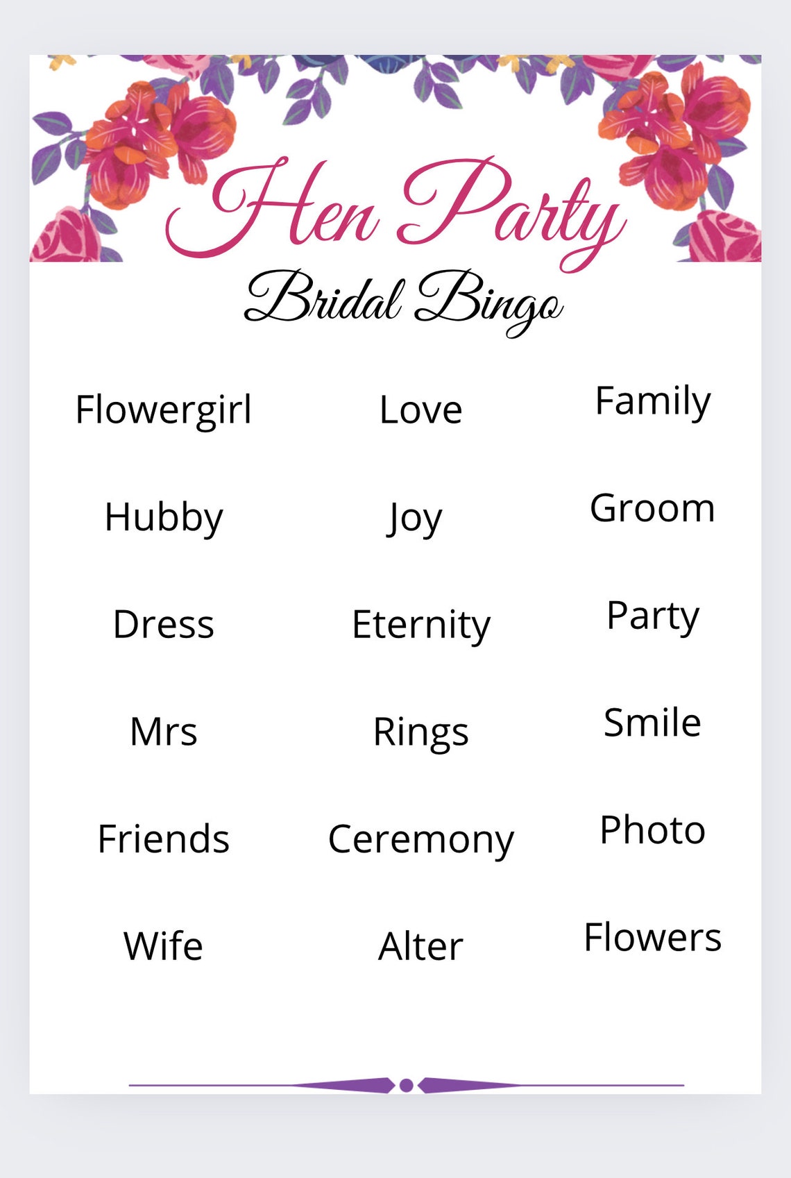 Pink Hen Party Bingo Etsy — free download