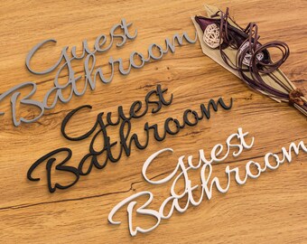 Guest Bathroom Door Sign Bath Door Sign Bathroom WC Toilets Klo 3D Sign Lettering