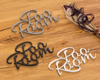 Poo Room Door Sign Bath Door Sign Bathroom WC Toilets Klo 3D Sign Lettering