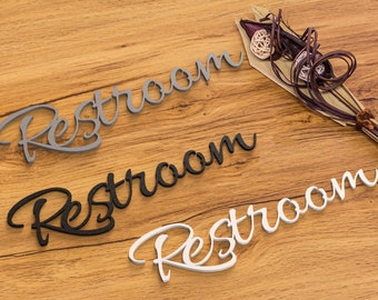 Restroom Door Sign Bath Door Sign Bathroom WC Toilets Klo 3D Sign Lettering
