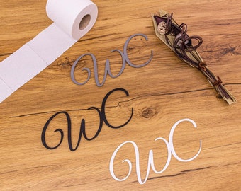 Panneau de porte de toilette, panneau de toilette, lettrage 3D, panneau de toilette autocollant