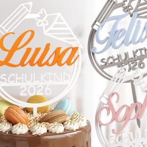 Personalized schoolchild cake topper for school enrollment | High-quality decoration | Perfect for cakes & celebrations
