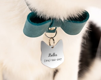 Personalized Cat Tag, Custom Dog Tag, Cat Tag, Cat Collar, Tag Cat ID, Cat Name Tag