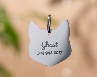 Personalized Cats Tag, Cat ID Tag, Cat Tag, Cat Name Tag, Custom Cat Collar, Stamped Cat Tag