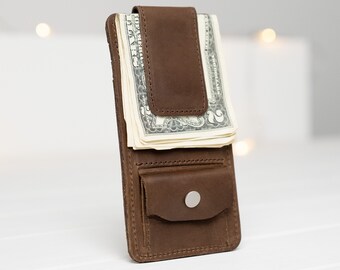 Carteira de couro minimalista, carteira masculina, carteira fina personalizada, carteira minimalista para porta-cartões