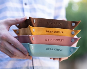 Personalisiertes Würfeltablett, Lederwürfeltablett, Schreibtisch Organizer, Benutzerdefiniertes Würfeltablett, Geschenk für Ihn, Lederaccessoires für Männer