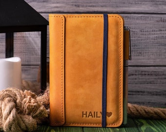 Personalized Leather Moleskine Cover, Notebook Cover gift for him, Field Notes Cover gift for her, Anniversary gifts