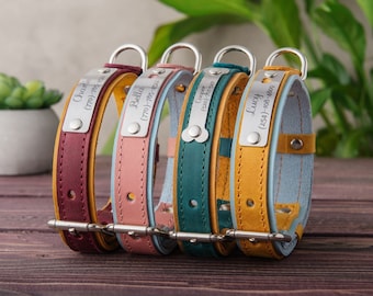 Collier pour chien personnalisé, Collier pour chien en cuir personnalisé, Collier pour chien avec plaque signalétique, Collier pour chien personnalisé, Cadeaux pour les amoureux des animaux de compagnie
