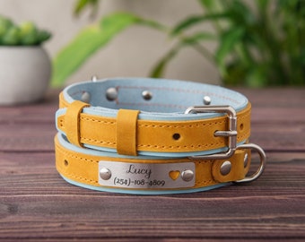 Personligt läderhalsband för hund, hundpresenter för husdjursfödelsedagsfest, halsband för hund, anpassat hundhalsband, present till hundälskare