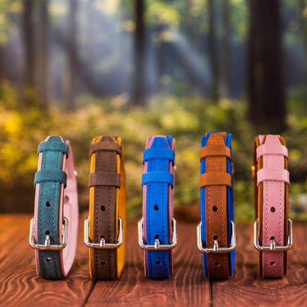 Personalized Leather Dog Collar, Engraved Dog Collar, Dog Collar with Name, Custom Dog Collar