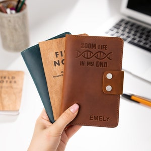 Personalized Groomsmen Gift, Leather Field Notes Cover with Pen Loop, Leather Travel Journal, Graduation Gift for Him