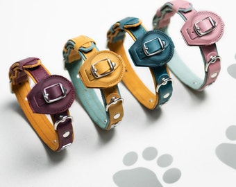 Personalizable Leather Collar with AirTag Compatible, Leather AirTag Collar, Premium Compatible AirTag Dog Collar