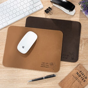 Leather Mouse Pad for Office Working, Personalized Mousepad for Him, Personalized Leather Accessories, Computer Desk Mat