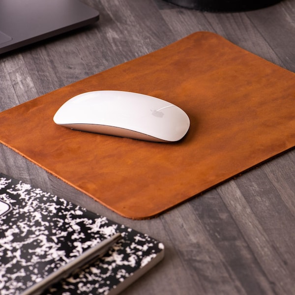 Leather Mousepad for Dad, Personalized Mouse Pad, Custom Leather Office Mouse Mat, Leather Desk Accessories, Coworker Gift