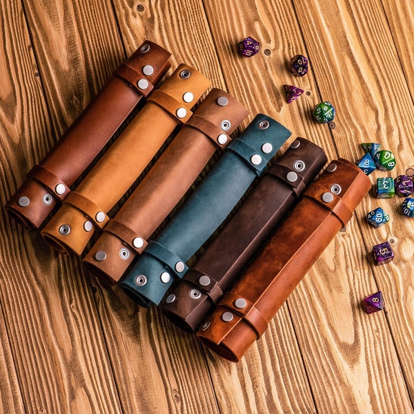 Scroll of rolling, Dice rolling tray, DND dice rolling tray, Custom Leather Rolling Tray, Personalized scroll of rolling DND