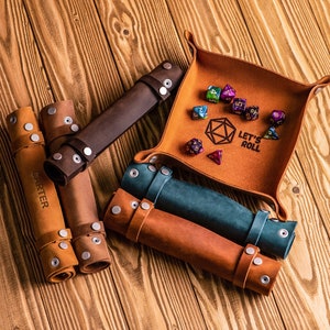 Bandeja de couro personalizada, bandeja de dados, bandeja de rolamento, bandeja de manobrista, presentes de aniversário personalizados