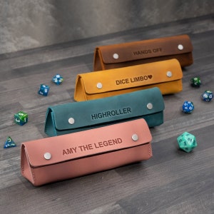 Personalized Dice Bag, Leather Dice Bag, DND Dice Bag, Dungeons and Dragons