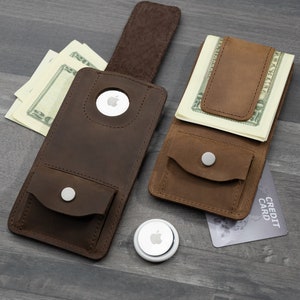 AirTag Money Clip Wallet Compatible, Personalized Money Clip Wallet, Slim Wallet AirTag