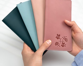 Housse de chéquier en cuir personnalisée, cadeau personnalisé pour lui, portefeuille et support pour chéquier en cuir, étui pour chéquier, cadeau en cuir unique