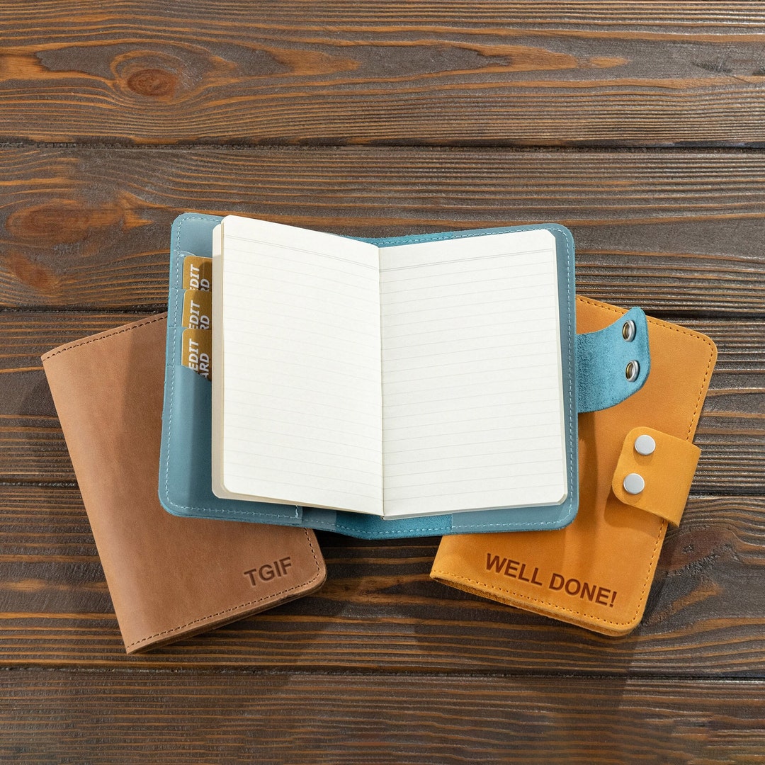 Personalized Leather Notebook Cover Custom Notepad Handmade Etsy