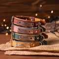 Personalized Leather Dog Collar,  Leather Dog Collar with Name Plate, Custom Dog Collars, Engraved Leather Dog Collar product logo
