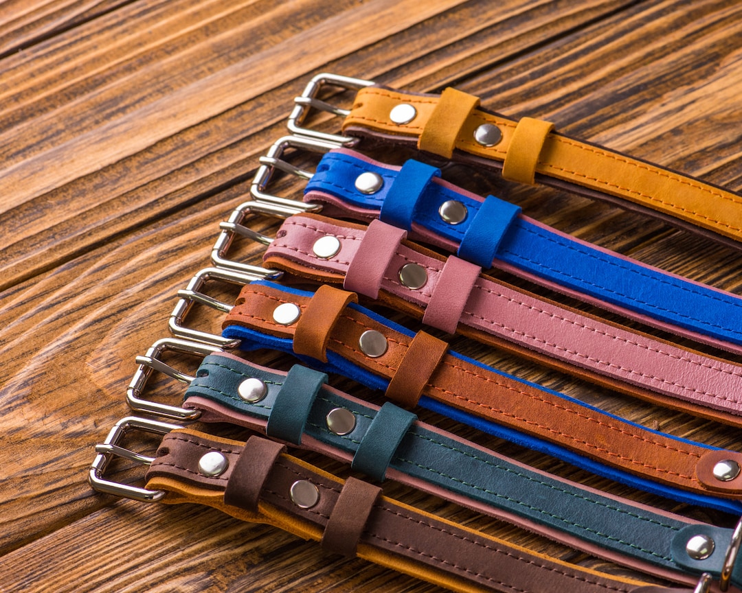 Personalized Leather Dog Collar, Engraved Leather Dog Collar, Leather