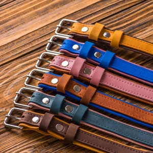 Personalized Leather Dog Collar, Engraved Leather Dog Collar, Leather Dog Collar with Name Plate, Custom Dog Collars