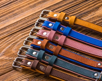Personalized Leather Dog Collar, Engraved Leather Dog Collar, Leather Dog Collar with Name Plate, Custom Dog Collars