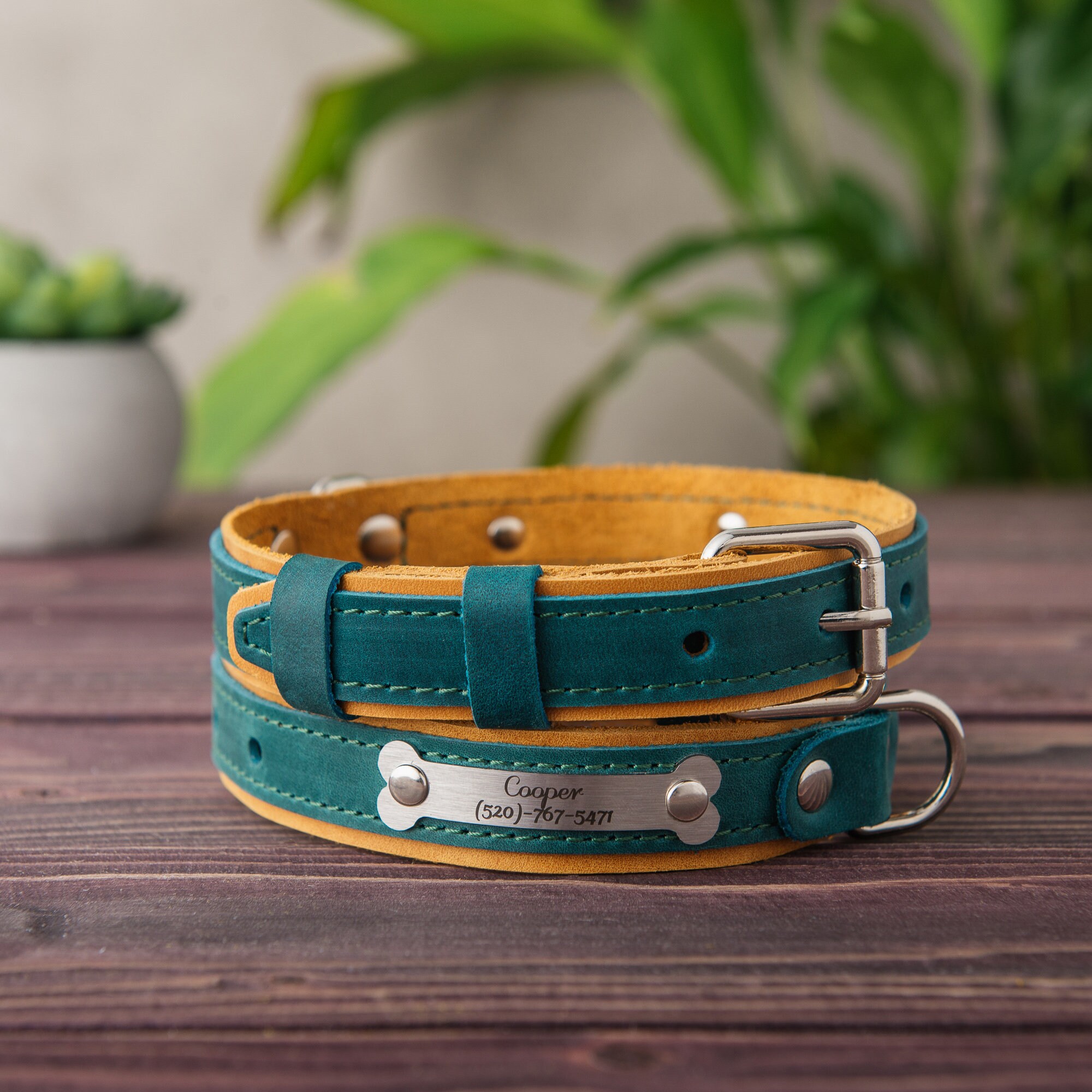 Personalized Dog Collar, Leather Dog Collar Personalized, Dog Collar ...