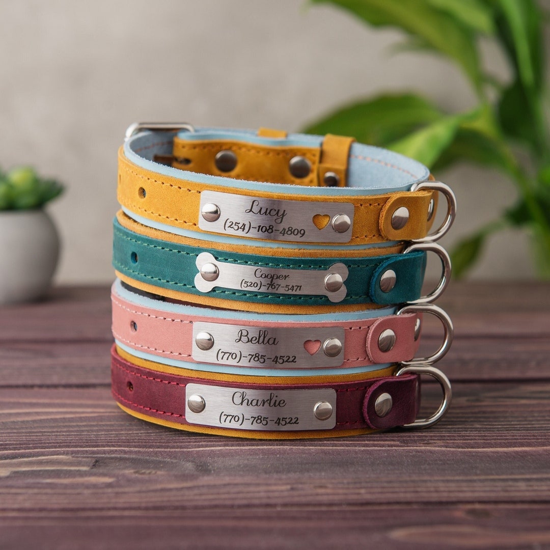 Personalized Dog Collar, Leather Dog Collar Personalized, Collar for ...